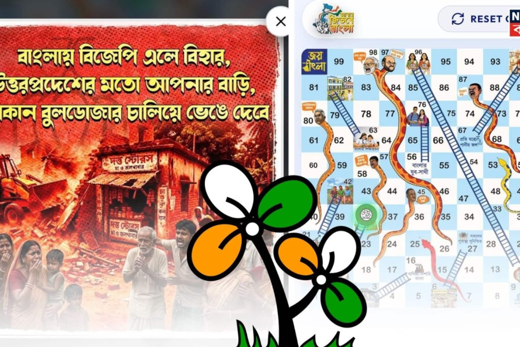 তৃণমূলের ভোট প্রচারে এবার চমক ‘অনলাইন লুডো’, সাপ-লুডো খেলায় ‘সাপ’-এর ঘরে কাদের রাখা হল?