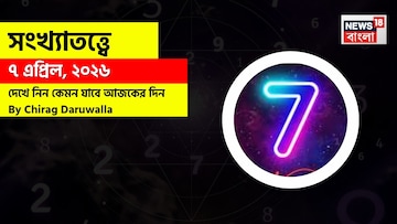  সংখ্যাতত্ত্বে ৭ এপ্রিল ২০২৬, দেখে নিন কেমন যাবে আজকের দিন? জানাচ্ছেন জ্যোতিষী চিরাগ দারুওয়ালা 