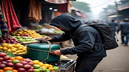 চোর চুরি করে নিল ২ টি গ্যাস সিলিন্ডার Photo- Representative (Meta AI) চোর চুরি করে নিল ২ টি গ্যাস সিলিন্ডার Photo- Representative (Meta AI)