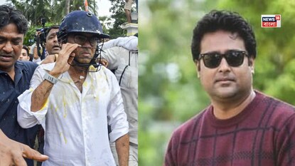 অভিষেকের উপরে হামলার ঘটনায় ধৃত তৃণমূল নেতা জয় সেনগুপ্ত (ডানদিকে)৷ অভিষেকের উপরে হামলার ঘটনায় ধৃত তৃণমূল নেতা জয় সেনগুপ্ত (ডানদিকে)৷