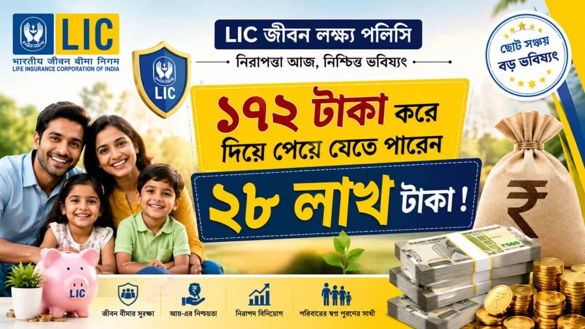 LIC-র বাম্পার হিট স্কিম! প্রতিদিন মাত্র ১৭২ টাকা করে দিয়ে পেয়ে যেতে পারেন ২৮ লাখ টাকা