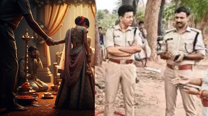 দিদি পালাতেই ১৩-র বোনকে জোর করে বিয়ের পিঁড়িতে তোলার চেষ্টা! Image-Left AI generated দিদি পালাতেই ১৩-র বোনকে জোর করে বিয়ের পিঁড়িতে তোলার চেষ্টা! Image-Left AI generated