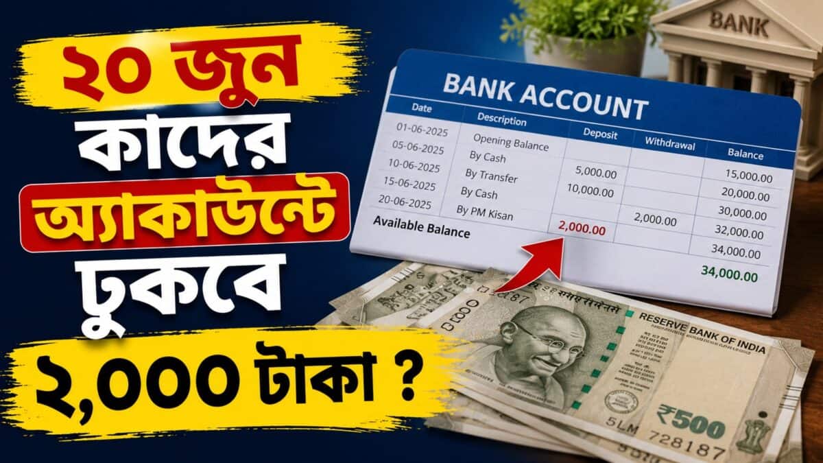 ২০ জুন অ্যাকাউন্টে ঢুকবে ২,০০০ টাকা, তবে ‘এঁরা’ পাবে না যোজনার টাকা ! চেক করে নিন তালিকা