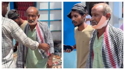 হাসপাতাল থেকে ছাড়া পাওয়ার পর এক ছেলের সঙ্গে রাজেন্দ্র কুমার রাম৷ 