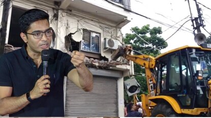 বুলডোজার এনে ভাঙা হল অভিষেকের আমতলার অফিস৷ বুলডোজার এনে ভাঙা হল অভিষেকের আমতলার অফিস৷