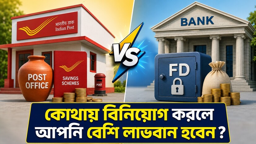 আপনি যদি কোনও বাজার ঝুঁকি ছাড়াই নিজের কষ্টার্জিত টাকা নিরাপদে রাখতে চান এবং নিশ্চিত রিটার্ন পেতে চান, তাহলে স্মল সেভিংস স্কিম এবং ব্যাঙ্ক ফিক্সড ডিপোজিট অন্যতম জনপ্রিয় বিকল্প। যদিও এই দুই বিনিয়োগের ধরন দেখতে অনেকটা একই রকম, তবে সুদের হার, নিরাপত্তা, ম্যাচিউরিটির সময়সীমা এবং করের নিয়মের ক্ষেত্রে বেশ কিছু গুরুত্বপূর্ণ পার্থক্য রয়েছে। তাই আপনার আর্থিক লক্ষ্য অনুযায়ী কোন বিকল্পটি বেশি উপযুক্ত, তা বুঝে নেওয়া জরুরি।