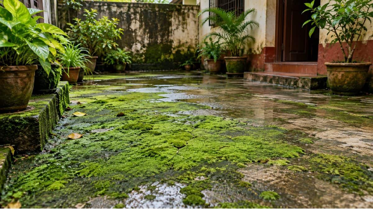 ছাদে, উঠোনে পুরু শ্যাওলা ? ব্লিচিং পাউডার নয়, এই ৫ টাকার গুঁড়ো ছড়িয়ে দিন, সব শ্যাওলা শুকিয়ে যাবে তক্ষুনি, আর কখনও হবেও না!