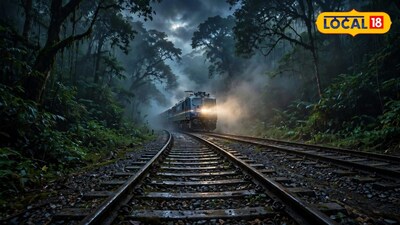 রাতের অন্ধাকারে রেল লাইন (ছবি- এআই)