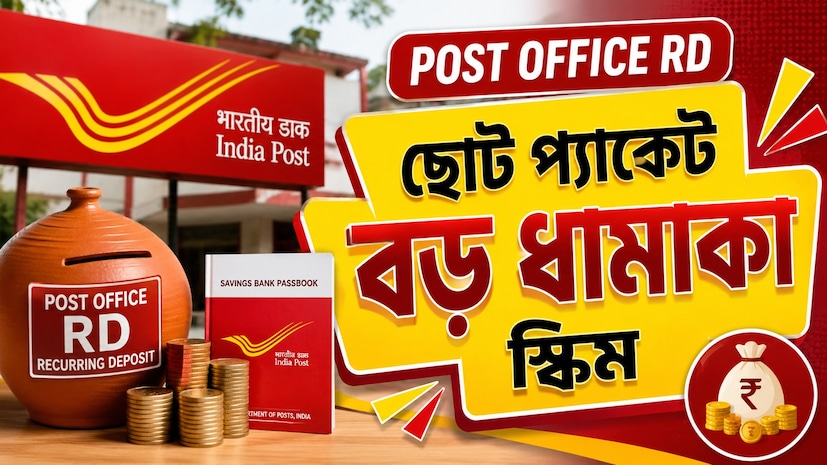 আপনি যদি নিরাপদ বিনিয়োগের কোনও বিকল্প খুঁজে থাকেন, তাহলে পোস্ট অফিসের সরকারি প্রকল্পগুলি আপনার কাজে আসতে পারে। এর মধ্যে একটি বিশেষ স্কিম রয়েছে, যাকে বলা যায় ‘ছোট প্যাকেট বড় ধামাকা’ প্রকল্প। এতে প্রতি মাসে মাত্র ৫,০০০ টাকা বিনিয়োগ করে ৮.৫০ লক্ষ টাকারও বেশি ফান্ড তৈরি করা সম্ভব। বিশেষ বিষয় হল, শুধু সুদ থেকেই আড়াই লক্ষ টাকারও বেশি আয় হতে পারে। এটি পোস্ট অফিসের দুর্দান্ত রেকারিং ডিপোজিট স্কিম । আসুন, এই প্রকল্পে আয়ের হিসেবটা বুঝে নেওয়া যাক। আপনি যদি নিরাপদ বিনিয়োগের কোনও বিকল্প খুঁজে থাকেন, তাহলে পোস্ট অফিসের সরকারি প্রকল্পগুলি আপনার কাজে আসতে পারে। এর মধ্যে একটি বিশেষ স্কিম রয়েছে, যাকে বলা যায় ‘ছোট প্যাকেট বড় ধামাকা’ প্রকল্প। এতে প্রতি মাসে মাত্র ৫,০০০ টাকা বিনিয়োগ করে ৮.৫০ লক্ষ টাকারও বেশি ফান্ড তৈরি করা সম্ভব। বিশেষ বিষয় হল, শুধু সুদ থেকেই আড়াই লক্ষ টাকারও বেশি আয় হতে পারে। এটি পোস্ট অফিসের দুর্দান্ত রেকারিং ডিপোজিট স্কিম । আসুন, এই প্রকল্পে আয়ের হিসেবটা বুঝে নেওয়া যাক।