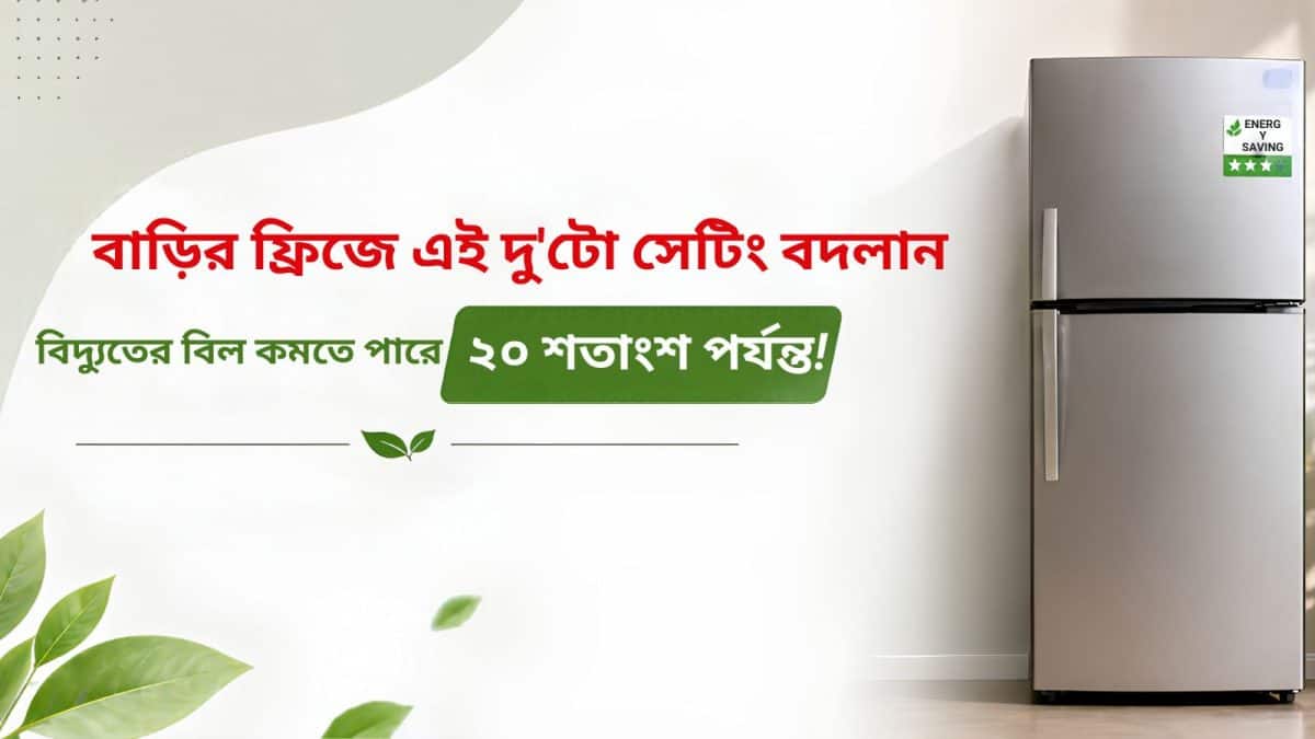 Refrigerator : বাড়ির ফ্রিজে এই দু’টো সেটিং বদলান, বিদ্যুতের বিল কমতে পারে ২০ শতাংশ পর্যন্ত! জানা থাকলে অনেক টাকা বাঁচবে Refrigerator : বাড়ির ফ্রিজে এই দু’টো সেটিং বদলান, বিদ্যুতের বিল কমতে পারে ২০ শতাংশ পর্যন্ত! জানা থাকলে অনেক টাকা বাঁচবে
