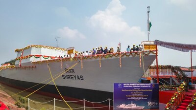 GRSE Launches New Next Generation Offshore Patrol Vessel Shreyas in Kolkata