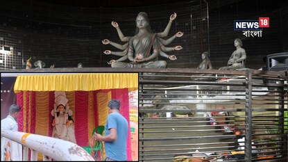 রবিবার পুলিশের অনুমতি নিয়ে চোরবাগান সর্বজনীনে আয়োজন করা হল কোজাগরী লক্ষ্মীপুজোর