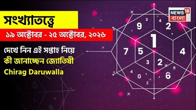 Weekly Numerology Horoscope: সংখ্যাতত্ত্বে ১৯ অক্টোবর, ২০২৬ – ২৫ অক্টোবর, ২০২৬: দেখে নিন এই সপ্তাহ নিয়ে কী জানাচ্ছেন জ্যোতিষী চিরাগ দারুওয়ালা