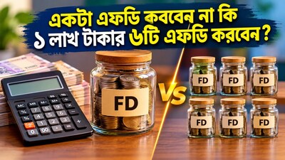 ৬ লাখ টাকা এক FD-তে নাকি ১ লাখের ৬টি FD? কোনটিতে বেশি সুবিধা?
