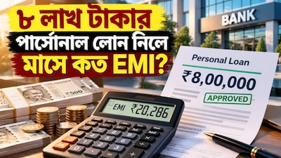 ৮ লক্ষ টাকার পার্সোনাল লোনে প্রতি মাসে কত EMI দিতে হবে? 