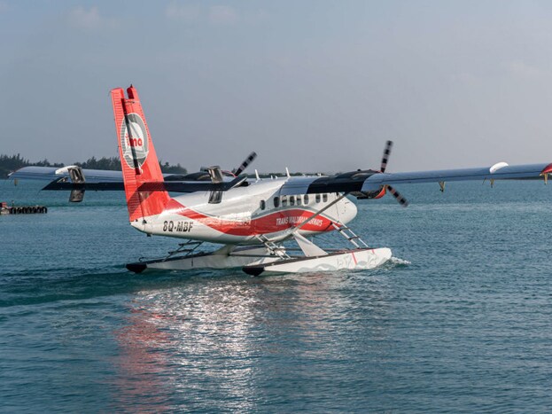 MALé, MALDIVES - 2016/12/01: A seaplane begins to taxi towards the take-off area at the Seaplane Terminal at Male International Airport, Maldives. (Photo by Stefan Irvine/LightRocket via Getty Images) MALé, MALDIVES - 2016/12/01: A seaplane begins to taxi towards the take-off area at the Seaplane Terminal at Male International Airport, Maldives. (Photo by Stefan Irvine/LightRocket via Getty Images)