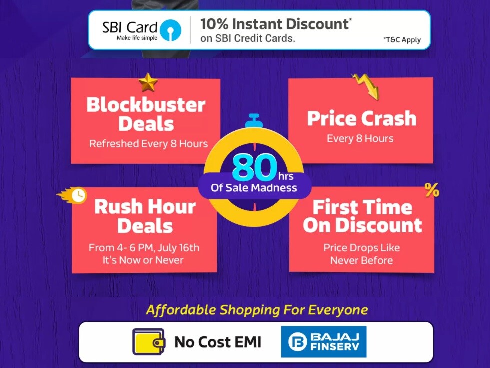 ફ્લિપકાર્ટની Big Shopping Days Sale દરમ્યાન જો તમે SBIના ક્રેડિટ કાર્ડથી ખરીદી કરો છો તો, તમને 10 ટકાનું ઈન્સ્ટંટ ડિસ્કાઉન્ટ મળશે. ફ્લિપકાર્ટના સેલમાં ગૂગલનો 128 જીબીવાળો Pixel 2 ફોન 42999 રૂપિયામાં મળશે. આ ફોનની કિંમત 70000 રૂપિયા છે. ફ્લિપકાર્ટ આ ફોન ખરીદવા પર 3000 રૂપિયાની એક્સચેન્જ અને 8000 રૂપિયાની કેશબેક ઓફર આપી રહી છે. સાથે, આ ફોન ખરીદવા પર 37000 રૂપિયા સુધીની ગેરંટી બાયબેક વેલ્યૂ મળી રહી છે. ફ્લિપકાર્ટની Big Shopping Days Sale દરમ્યાન જો તમે SBIના ક્રેડિટ કાર્ડથી ખરીદી કરો છો તો, તમને 10 ટકાનું ઈન્સ્ટંટ ડિસ્કાઉન્ટ મળશે. ફ્લિપકાર્ટના સેલમાં ગૂગલનો 128 જીબીવાળો Pixel 2 ફોન 42999 રૂપિયામાં મળશે. આ ફોનની કિંમત 70000 રૂપિયા છે. ફ્લિપકાર્ટ આ ફોન ખરીદવા પર 3000 રૂપિયાની એક્સચેન્જ અને 8000 રૂપિયાની કેશબેક ઓફર આપી રહી છે. સાથે, આ ફોન ખરીદવા પર 37000 રૂપિયા સુધીની ગેરંટી બાયબેક વેલ્યૂ મળી રહી છે.