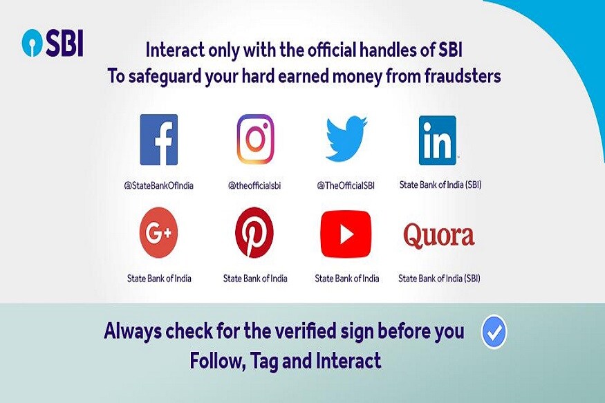 સાથે જ SBI કહ્યું કે આ અમારા ઓફિસિયલ અને વેરિફાઇડ એકાઉન્ટ છે. Facebook: @StateBankOfIndia Instagram: @theofficialsbi Twitter: @TheOfficialSBi Linkedin: State Bank of India (SBI) Google+: State Bank of India YouTube: State Bank of India Quora: State Bank of India (SBI) Pinterest: State Bank Of India સાથે જ SBI કહ્યું કે આ અમારા ઓફિસિયલ અને વેરિફાઇડ એકાઉન્ટ છે. Facebook: @StateBankOfIndia Instagram: @theofficialsbi Twitter: @TheOfficialSBi Linkedin: State Bank of India (SBI) Google+: State Bank of India YouTube: State Bank of India Quora: State Bank of India (SBI) Pinterest: State Bank Of India