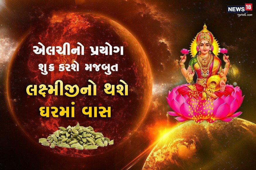 ધર્મ ડેસ્ક: જ્યોતિષ શાસ્ત્રમાં શુક્રને પ્રેમ, સુખ અને સૌંદર્યનો ગ્રહ માનવામાં આવે છે. જે વ્યક્તિની કુંડળીમાં શુક્ર મજબુત હોય છે તેને સમસ્ત ભૌતિક સુખ પ્રાપ્ત થાય છે. જેમનો શુક્ર નબળો હોય છે તેમને ભૌતિક સુખની કમી રહે છે. તેમને ધનની સમસ્યા રહે છે તેથી જ અમે આપનાં માટે લાલ કિતાબ માંથી શુક્ર ગ્રહે મજબુત કરતો એલચીન ઉપાય લઇને આવ્યા છીએ. જેનાંથી શુક્ર ગ્રહ મજબુત થશે અને ઘરમાં ક્યારેય ધનની કમી નહીં સર્જાય ધર્મ ડેસ્ક: જ્યોતિષ શાસ્ત્રમાં શુક્રને પ્રેમ, સુખ અને સૌંદર્યનો ગ્રહ માનવામાં આવે છે. જે વ્યક્તિની કુંડળીમાં શુક્ર મજબુત હોય છે તેને સમસ્ત ભૌતિક સુખ પ્રાપ્ત થાય છે. જેમનો શુક્ર નબળો હોય છે તેમને ભૌતિક સુખની કમી રહે છે. તેમને ધનની સમસ્યા રહે છે તેથી જ અમે આપનાં માટે લાલ કિતાબ માંથી શુક્ર ગ્રહે મજબુત કરતો એલચીન ઉપાય લઇને આવ્યા છીએ. જેનાંથી શુક્ર ગ્રહ મજબુત થશે અને ઘરમાં ક્યારેય ધનની કમી નહીં સર્જાય