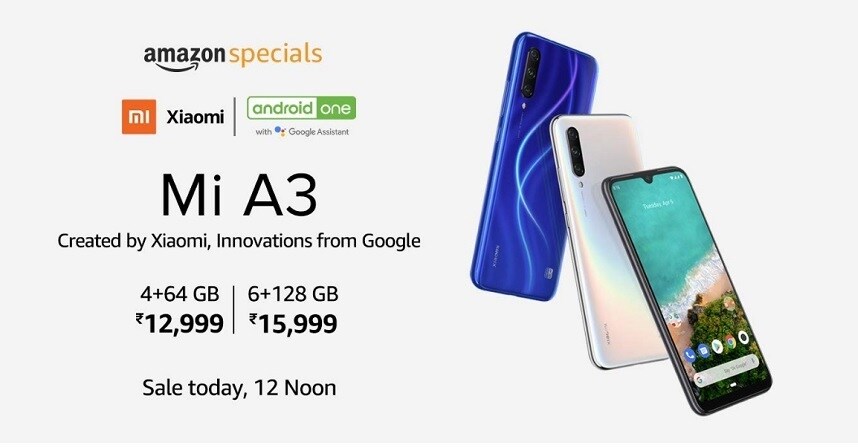 Mi A3 નું 23 ઓગસ્ટથી શરુ થશે. લોન્ચ ઑફર્સ વિશે વાત કરવામાં આવે તો ગ્રાહકોને એચડીએફસી બેંક ક્રેડિટ કાર્ડ સાથે 750 રૂપિયાનું કૅશબેક મળશે. આ ઉપરાંત વોડાફોન દ્વારા આ ઑફર્સ કરવામાં આવી રહી છે, જેમાં 249 રૂપિયાના રિચાર્જમાં ડબલ ડેટા અને અનલિમિટેડ કોલિંગનો લાભ મળશે. Mi A3 નું 23 ઓગસ્ટથી શરુ થશે. લોન્ચ ઑફર્સ વિશે વાત કરવામાં આવે તો ગ્રાહકોને એચડીએફસી બેંક ક્રેડિટ કાર્ડ સાથે 750 રૂપિયાનું કૅશબેક મળશે. આ ઉપરાંત વોડાફોન દ્વારા આ ઑફર્સ કરવામાં આવી રહી છે, જેમાં 249 રૂપિયાના રિચાર્જમાં ડબલ ડેટા અને અનલિમિટેડ કોલિંગનો લાભ મળશે.