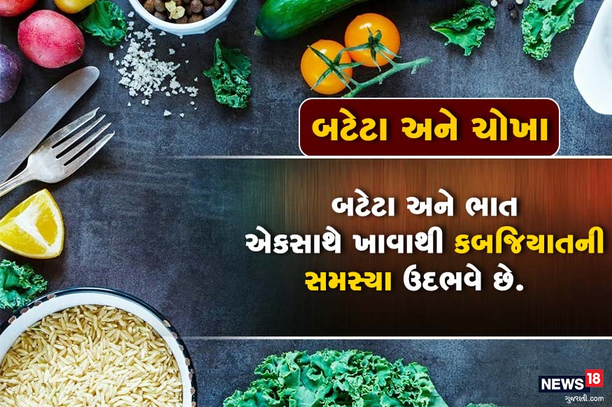આયુર્વેદ મુજબ ખાવાના પણ કેટલાક નિયમો હોય છે.<br />આયુર્વેદમાં જણાવવામાં આવ્યું છે કે કેટલીક ચીજો એક સાથે ખાવાથી સ્વાસ્થ્યને નુકસાન થાય છે. પરંતુ ખોટા ફૂડ કૉમ્બિનેશનથી આપણા સ્વાસ્થ્ય પર ખરાબ અસર પડે છે. આયુર્વેદ મુજબ ખાવાના પણ કેટલાક નિયમો હોય છે.<br />આયુર્વેદમાં જણાવવામાં આવ્યું છે કે કેટલીક ચીજો એક સાથે ખાવાથી સ્વાસ્થ્યને નુકસાન થાય છે. પરંતુ ખોટા ફૂડ કૉમ્બિનેશનથી આપણા સ્વાસ્થ્ય પર ખરાબ અસર પડે છે.