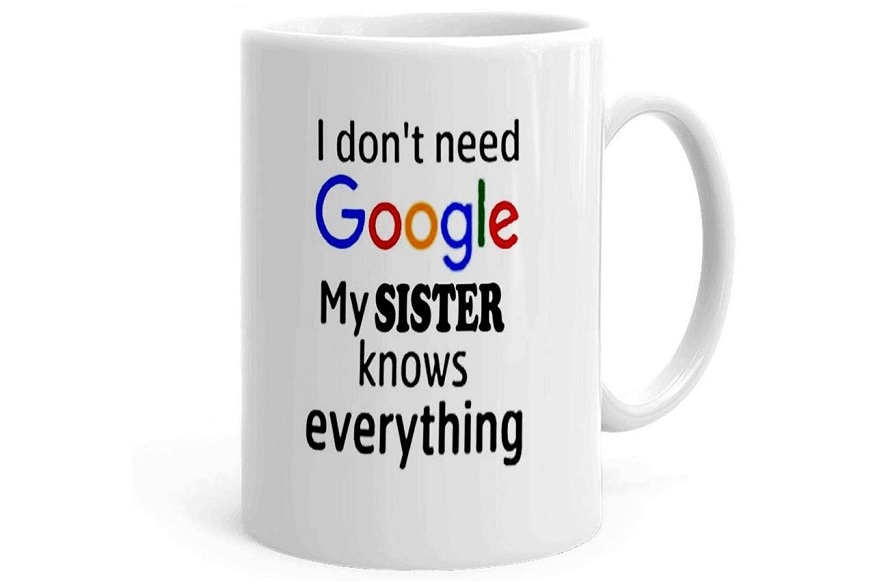 Coffee Mug: ભાઈબીજના દિવસે ગિફ્ટમાં આપવા માટે આ મગ ખુબ જ ક્યૂટ લાગશે. જેના ઉપર લખ્યું છે કે મને ગૂગલની જરૂર નથી મારી બહેન બધુ જ જાણે છે. આ મગ એમેઝોન ઉપર 61 ટકાના ડિસ્કાઉન્ટ સાથે મળે છે. Coffee Mug: ભાઈબીજના દિવસે ગિફ્ટમાં આપવા માટે આ મગ ખુબ જ ક્યૂટ લાગશે. જેના ઉપર લખ્યું છે કે મને ગૂગલની જરૂર નથી મારી બહેન બધુ જ જાણે છે. આ મગ એમેઝોન ઉપર 61 ટકાના ડિસ્કાઉન્ટ સાથે મળે છે.