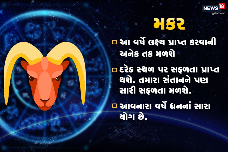 મકર- આપ જે આ વર્ષે 2019માં પોતાનાં લક્ષ્ય સિદ્ધ કરી શક્યા નથી તેમને 2020માં ઘણી તક મળશે તેમનાં લક્ષ્યાંક પાર કરવાની. અને તેઓ તેમાં સફળ પણ રહેશે. સંતાન અને તેની શિક્ષા સાથે જોડાયેલાં પ્રશ્નોમાં પણ સારા પરિણામ મળશે. આવનારા સમયમાં ધન પ્રાપ્તિનાં પણ સારા યોગ છે. મકર- આપ જે આ વર્ષે 2019માં પોતાનાં લક્ષ્ય સિદ્ધ કરી શક્યા નથી તેમને 2020માં ઘણી તક મળશે તેમનાં લક્ષ્યાંક પાર કરવાની. અને તેઓ તેમાં સફળ પણ રહેશે. સંતાન અને તેની શિક્ષા સાથે જોડાયેલાં પ્રશ્નોમાં પણ સારા પરિણામ મળશે. આવનારા સમયમાં ધન પ્રાપ્તિનાં પણ સારા યોગ છે.