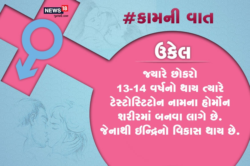 જ્યારે છોકરો 13-14 વર્ષનો થાય ત્યારે ટેસ્ટોસ્ટિટોન નામના હોર્મોન શરીરમાં બનવા લાગે છે. જેનાથી ઇન્દ્રિનો વિકાસ થાય છે. જ્યારે છોકરો 13-14 વર્ષનો થાય ત્યારે ટેસ્ટોસ્ટિટોન નામના હોર્મોન શરીરમાં બનવા લાગે છે. જેનાથી ઇન્દ્રિનો વિકાસ થાય છે.