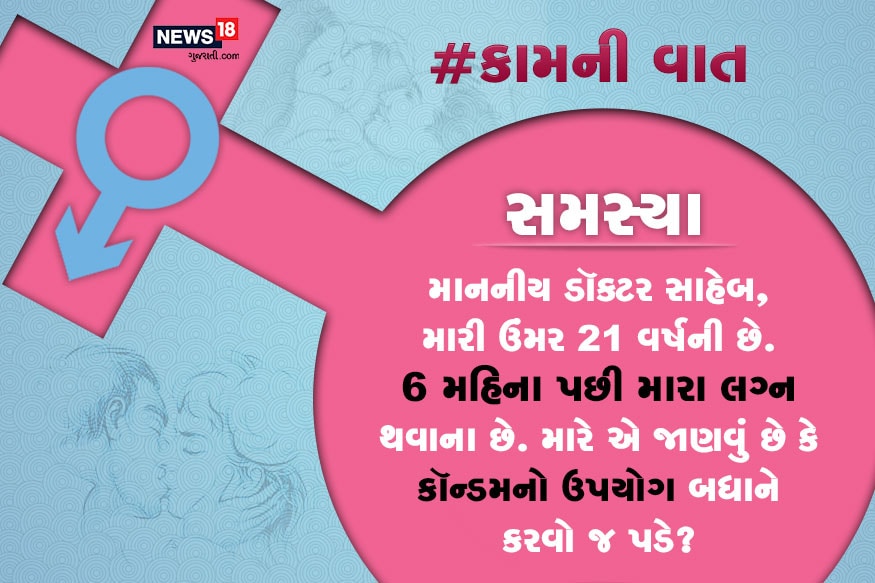 સમસ્યા : માનનીય ડૉક્ટર સાહેબ, મારી ઉંમર 21 વર્ષની છે. 6 મહિના પછી મારા લગ્ન થવાના છે. મારે એ જાણવું છે કે કૉન્ડમનો ઉપયોગ બધા કરવો જ પડે? સમસ્યા : માનનીય ડૉક્ટર સાહેબ, મારી ઉંમર 21 વર્ષની છે. 6 મહિના પછી મારા લગ્ન થવાના છે. મારે એ જાણવું છે કે કૉન્ડમનો ઉપયોગ બધા કરવો જ પડે?