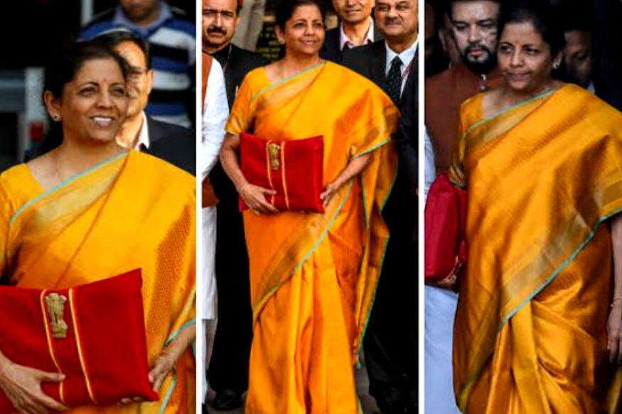 નવી દિલ્હી : નાણા મંત્રી નિર્મલા સીતારમણ (Finance Minister Nirmala Sitharaman)એ ગયા વર્ષની વેમ આ વખતે પણ સંસદમાં ખાતાવહી રજૂ કરી છે. આ વખતે બજેટ ભાષણ દરમિયાન નાણા મંત્રી બાસંતી સાડીમાં જોવા મળ્યા. ગયા વર્ષે બજેટ સમયે તેઓ ગુલાબી સિલ્કની સાડી પહેરેલા જોવા મળ્યા હતા, જેની પર સોનેરી કિનારની ઝરી હતી. નવી દિલ્હી : નાણા મંત્રી નિર્મલા સીતારમણ (Finance Minister Nirmala Sitharaman)એ ગયા વર્ષની વેમ આ વખતે પણ સંસદમાં ખાતાવહી રજૂ કરી છે. આ વખતે બજેટ ભાષણ દરમિયાન નાણા મંત્રી બાસંતી સાડીમાં જોવા મળ્યા. ગયા વર્ષે બજેટ સમયે તેઓ ગુલાબી સિલ્કની સાડી પહેરેલા જોવા મળ્યા હતા, જેની પર સોનેરી કિનારની ઝરી હતી.