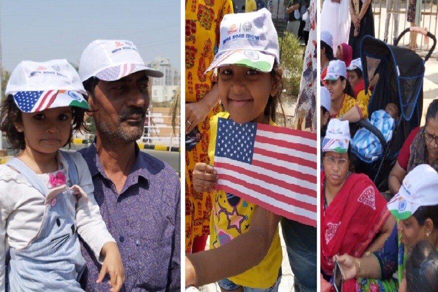 અમદાવાદ : વિશ્વનાં સૌથી તાકાતવર દેશનાં પ્રમુખ ડોનાલ્ડ ટ્રમ્પનું ભારતમાં આગમન થયુ છે. ટ્રમ્પનું એરફોર્સ વન વિમાન અમદાવાદનાં સરદાર પટેલ ઈન્ટરનેશનલ એરપોર્ટ પર લેન્ડ થયું હતું. વડાપ્રધાન મોદીએ ગળે ભેટીને ડોનાલ્ડ ટ્રમ્પનું અમદાવાદ એરપોર્ટ પર શાહી સ્વાગત કર્યું હતું. જે બાદ તેમણે 22 કિમી લાંબો ઐતિહાસિક રોડ શો પણ કર્યો હતો. બંને મહાનુભાવો ગાંધી આશ્રમ ગયા હતાં. જે બાદ નરેન્દ્ર મોદી અને ડોનાલ્ડ ટ્રમ્પ અને તેમનો પરિવાર વિશ્વનાં સૌથી મોટા સ્ટેડિયમમાં પહોંચ્યા છે. ત્યારે આ ઐતિહાસિક પળો માણવા માટે અનેક નાના નાન ભૂલકાઓ પણ પહોંચ્યાં છે. અમદાવાદ : વિશ્વનાં સૌથી તાકાતવર દેશનાં પ્રમુખ ડોનાલ્ડ ટ્રમ્પનું ભારતમાં આગમન થયુ છે. ટ્રમ્પનું એરફોર્સ વન વિમાન અમદાવાદનાં સરદાર પટેલ ઈન્ટરનેશનલ એરપોર્ટ પર લેન્ડ થયું હતું. વડાપ્રધાન મોદીએ ગળે ભેટીને ડોનાલ્ડ ટ્રમ્પનું અમદાવાદ એરપોર્ટ પર શાહી સ્વાગત કર્યું હતું. જે બાદ તેમણે 22 કિમી લાંબો ઐતિહાસિક રોડ શો પણ કર્યો હતો. બંને મહાનુભાવો ગાંધી આશ્રમ ગયા હતાં. જે બાદ નરેન્દ્ર મોદી અને ડોનાલ્ડ ટ્રમ્પ અને તેમનો પરિવાર વિશ્વનાં સૌથી મોટા સ્ટેડિયમમાં પહોંચ્યા છે. ત્યારે આ ઐતિહાસિક પળો માણવા માટે અનેક નાના નાન ભૂલકાઓ પણ પહોંચ્યાં છે.