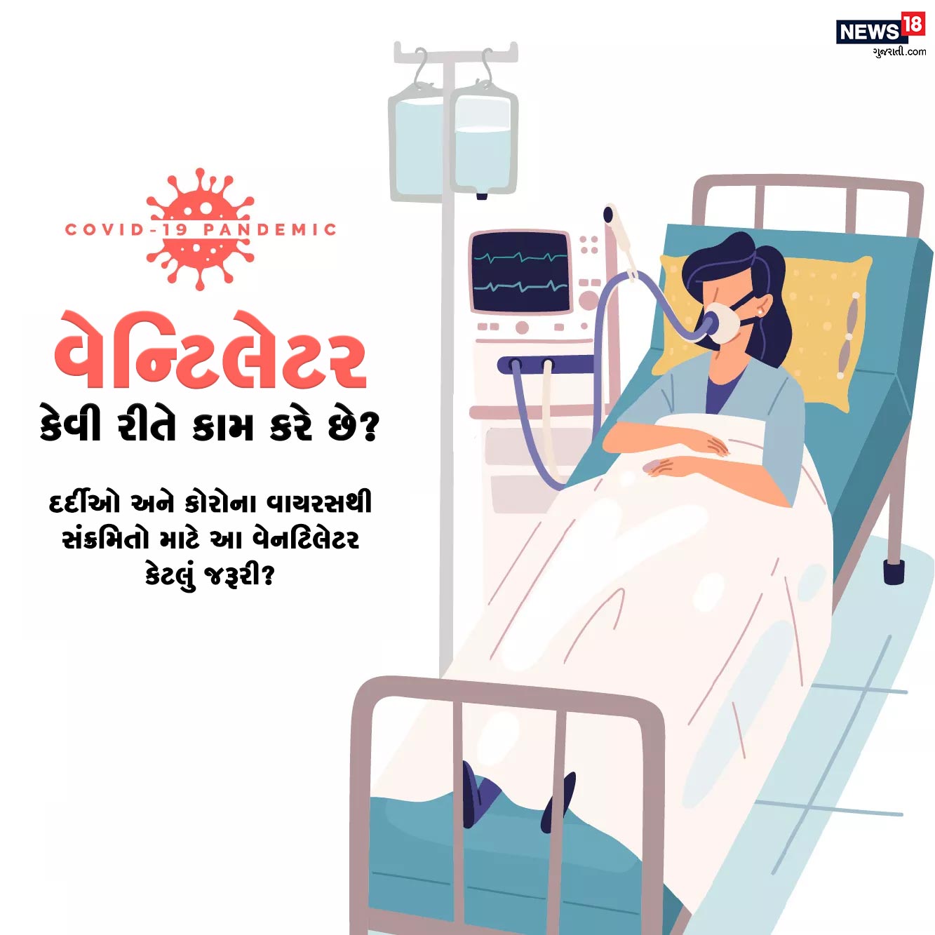 વેન્ટિલેટર એક મશીન છે જે દર્દીના ફેફસાં સુધી ઓક્સિજન પહોંચાડવાનું કામ કરે છે. આવી જાણીએ આ મશીન કેવી રીતે કામ કરે છે. વેન્ટિલેટર એક મશીન છે જે દર્દીના ફેફસાં સુધી ઓક્સિજન પહોંચાડવાનું કામ કરે છે. આવી જાણીએ આ મશીન કેવી રીતે કામ કરે છે.