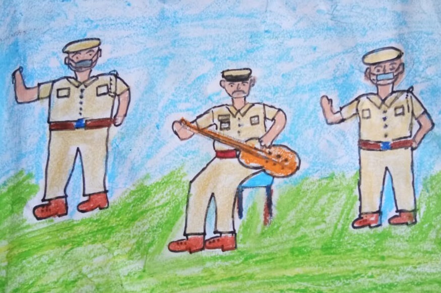 સુરતમાં રહેતા જય મોદી નામના બાળકે કોરોના સામે જંગ લડી રહેલી પોલીસની હિંમત વધારવા પોતાની બહેનની મદદ લઈ અલગ-અલગ ચિત્રો બનાવ્યાં છે. સુરતમાં રહેતા જય મોદી નામના બાળકે કોરોના સામે જંગ લડી રહેલી પોલીસની હિંમત વધારવા પોતાની બહેનની મદદ લઈ અલગ-અલગ ચિત્રો બનાવ્યાં છે.