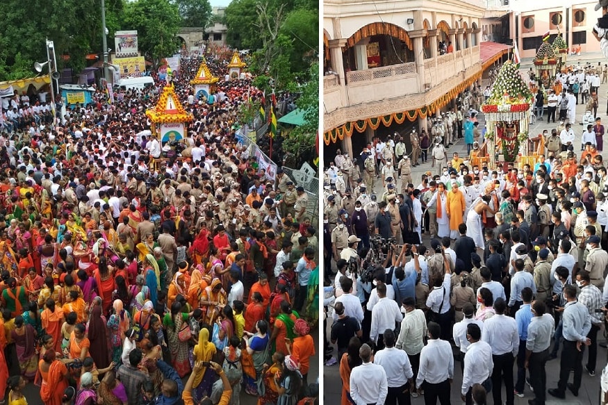અમદાવાદ : કોરોના મહામારીને કારણે અમદાવાદના 143 વર્ષમાં પહેલીવાર ભક્તો વગર રથયાત્રા નીકળશે. કોરોનાએ લોકોની જીવવાની રીત તો બદલી જ દીધી છે હવે સાથે ભક્તિની રીત પણ બદલી નાંખી છે. ઇતિહાસમાં પહેલીવાર ભગવાન જગન્નાથની રથયાત્રા નગરચર્યા પર નહીં જાય અને માત્ર મંદિર પરિસરમાં જ ફરશે. અમદાવાદ : કોરોના મહામારીને કારણે અમદાવાદના 143 વર્ષમાં પહેલીવાર ભક્તો વગર રથયાત્રા નીકળશે. કોરોનાએ લોકોની જીવવાની રીત તો બદલી જ દીધી છે હવે સાથે ભક્તિની રીત પણ બદલી નાંખી છે. ઇતિહાસમાં પહેલીવાર ભગવાન જગન્નાથની રથયાત્રા નગરચર્યા પર નહીં જાય અને માત્ર મંદિર પરિસરમાં જ ફરશે.