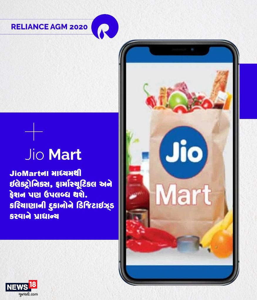JioMart રજૂ કરતાં ઈશા અંબાણીએ જણાવ્યું કે, આ ટેકનીકથી હાલની કરિયાણાની દુકાનોને 48 કલાકની અંદર સેલ્ફ સ્ટોરમાં ફેરવી શકાશે. તેને કસ્ટમર એક્સપીરિયન્સ પણ પૂરી રીતે બદલાઈ જશે. (Image: Network18 Graphics) JioMart રજૂ કરતાં ઈશા અંબાણીએ જણાવ્યું કે, આ ટેકનીકથી હાલની કરિયાણાની દુકાનોને 48 કલાકની અંદર સેલ્ફ સ્ટોરમાં ફેરવી શકાશે. તેને કસ્ટમર એક્સપીરિયન્સ પણ પૂરી રીતે બદલાઈ જશે. (Image: Network18 Graphics)
