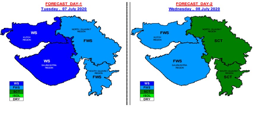 અમદાવાદમાં મધ્યમ વરસાદની આગાહી આપવામાં આવી છે. ગુજરાતની વાત કરવામાં આવે તો અત્યાર સુધી સરેરાશ 27 ટકા વરસાદ પડ્યો છે. વરસાદની આગાહીને લઈને માછીમારોને દરિયો ન ખેડવાની સૂચના આપવામાં આવી છે. ગીરનાર પર્વત પર સોમવારે મોડી રાત્રે વરસાદ પડ્યો હતો. જેના પગલે જટાશંકર મહાદેવ પાસે ઝરણાના અદભૂત દ્રશ્યો કેમેરામાં કેદ થયા છે. અમદાવાદમાં મધ્યમ વરસાદની આગાહી આપવામાં આવી છે. ગુજરાતની વાત કરવામાં આવે તો અત્યાર સુધી સરેરાશ 27 ટકા વરસાદ પડ્યો છે. વરસાદની આગાહીને લઈને માછીમારોને દરિયો ન ખેડવાની સૂચના આપવામાં આવી છે. ગીરનાર પર્વત પર સોમવારે મોડી રાત્રે વરસાદ પડ્યો હતો. જેના પગલે જટાશંકર મહાદેવ પાસે ઝરણાના અદભૂત દ્રશ્યો કેમેરામાં કેદ થયા છે.
