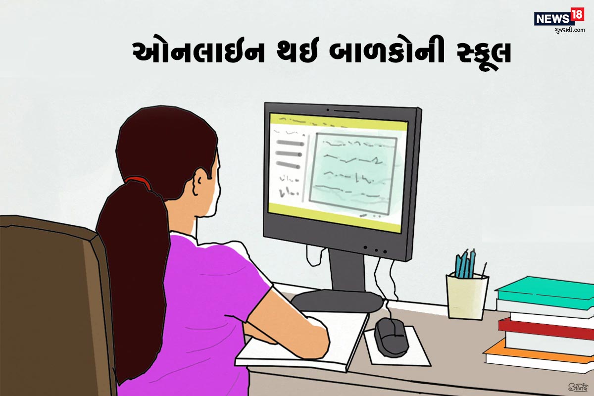 જે બાળકો શાળાને ભારે ભરખમ બેગ લઇને જતા હતા અને ભાર વગરના ભણતરની વાતો થતી હતી તે બાળકો હવે ઓનલાઇન સ્ટડી કરી રહ્યા છે. જે બાળકો શાળાને ભારે ભરખમ બેગ લઇને જતા હતા અને ભાર વગરના ભણતરની વાતો થતી હતી તે બાળકો હવે ઓનલાઇન સ્ટડી કરી રહ્યા છે.