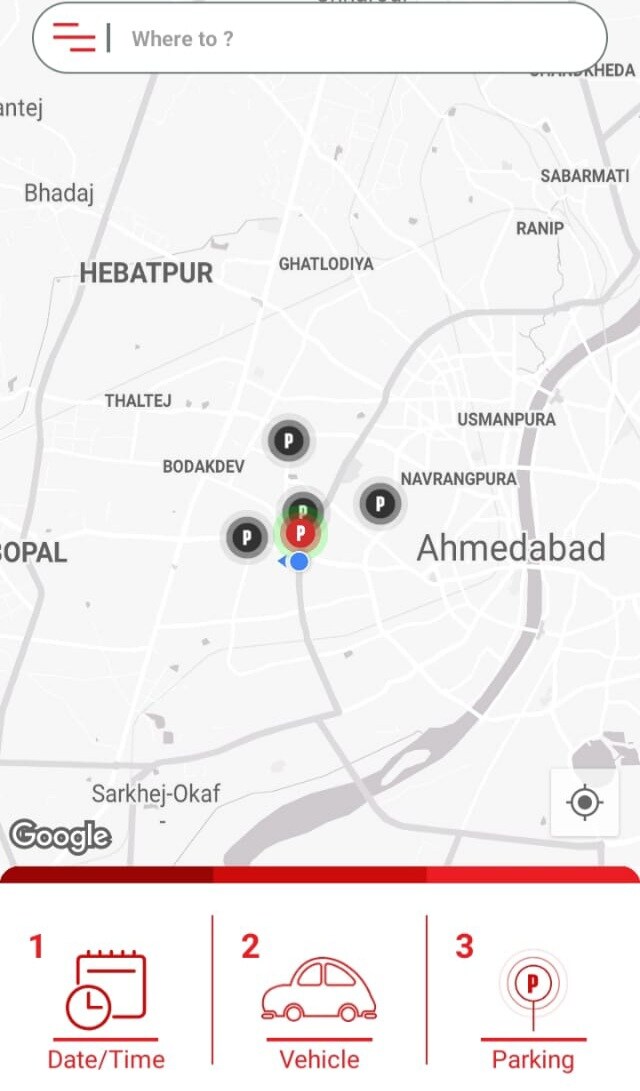 AMDAPARK એપ્લિકેશનમાં શુ હશે પ્રક્રિયા જાણી લો : એપ્લિકેશન ડાઉનલોડ map ખુલશે.જેમાં નીચે તારીખ ટાઈમ ,વ્હિકલ અને પાર્કીંગ ના ઓપશન બતાવશે. AMDAPARK એપ્લિકેશનમાં શુ હશે પ્રક્રિયા જાણી લો : એપ્લિકેશન ડાઉનલોડ map ખુલશે.જેમાં નીચે તારીખ ટાઈમ ,વ્હિકલ અને પાર્કીંગ ના ઓપશન બતાવશે.