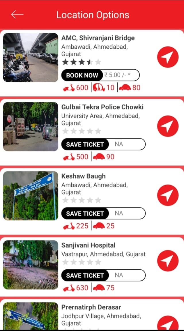 ત્યાર બાદ પાર્કિંગ ના ઓપસન પર ક્લિક કરશો એટલે ક્યાવિસ્તાર ના પાર્કિંગ માં તમે વાહન પાર્ક કરવાના છો તેનું ઓપશન બતાવશે.અને તેના પર ક્લિક કરશો એટલે જે તારીખ, ટાઈમ,વાહનના પ્રકાર, અને પાર્કિંગની માહિતી તેમજ બારકોડ આવી જશે. ત્યાર બાદ પાર્કિંગ ના ઓપસન પર ક્લિક કરશો એટલે ક્યાવિસ્તાર ના પાર્કિંગ માં તમે વાહન પાર્ક કરવાના છો તેનું ઓપશન બતાવશે.અને તેના પર ક્લિક કરશો એટલે જે તારીખ, ટાઈમ,વાહનના પ્રકાર, અને પાર્કિંગની માહિતી તેમજ બારકોડ આવી જશે.