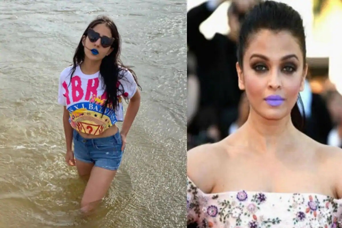 સારાની આ તસવીર પર લોકો ઐશ્વર્યાનો કાન્સ લૂક યાદ કરી રહ્યાં છે જ્યાં ઐશ્વર્યા પર્પલ કલરની લિપસ્ટિક લગાવીને પહોંચી હતી.<br />(PHOTO: @saraalikhan95/Instagram) સારાની આ તસવીર પર લોકો ઐશ્વર્યાનો કાન્સ લૂક યાદ કરી રહ્યાં છે જ્યાં ઐશ્વર્યા પર્પલ કલરની લિપસ્ટિક લગાવીને પહોંચી હતી.<br />(PHOTO: @saraalikhan95/Instagram)