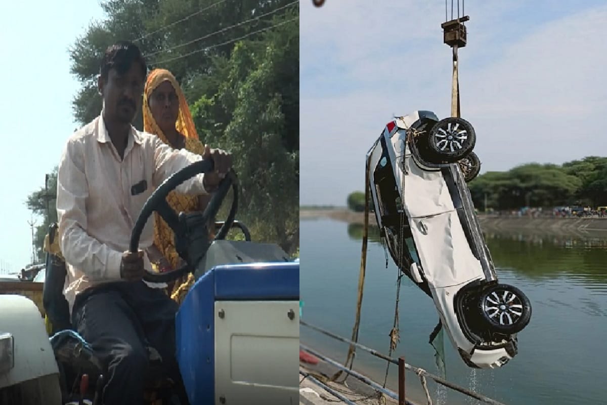 કેતન પટેલ, મહેસાણા : જિલ્લાના કડીના કરણનગરમાં ગતરોજ એક કાર કેનાલમાં ડૂબી હતી જેમાં 5 લોકો સવાર હતા અને પાંચેય લોકો આ કેનાલમાં ડૂબ્યા હતા, ત્યારે આ સમયે આ કેનાલની પાસેથી કરણનગરના ઠાકોર દંપતિ ટ્રેક્ટર લઈને જઈ રહ્યું હતું તે સમયે આ દંપતિ દ્વારા સાડીનો છેડો નાખી એક કિશોરીને બચાવી લીધા હતા, જ્યારે અન્ય ચાર ડૂબી ગયા ડૂબતા જીવને બચાવવા ટ્રેક્ટરના એક્સીલેટર પર ઉભા થઈ ફૂલ સ્પીડમા હંકારી પોતાનો જીવ જોખમમા નાખી એક કિશોરીને બચાવી હતી. કેતન પટેલ, મહેસાણા : જિલ્લાના કડીના કરણનગરમાં ગતરોજ એક કાર કેનાલમાં ડૂબી હતી જેમાં 5 લોકો સવાર હતા અને પાંચેય લોકો આ કેનાલમાં ડૂબ્યા હતા, ત્યારે આ સમયે આ કેનાલની પાસેથી કરણનગરના ઠાકોર દંપતિ ટ્રેક્ટર લઈને જઈ રહ્યું હતું તે સમયે આ દંપતિ દ્વારા સાડીનો છેડો નાખી એક કિશોરીને બચાવી લીધા હતા, જ્યારે અન્ય ચાર ડૂબી ગયા ડૂબતા જીવને બચાવવા ટ્રેક્ટરના એક્સીલેટર પર ઉભા થઈ ફૂલ સ્પીડમા હંકારી પોતાનો જીવ જોખમમા નાખી એક કિશોરીને બચાવી હતી.