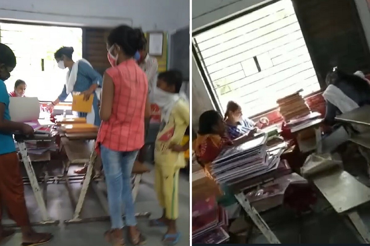 સંજય ટાંક, અમદાવાદ : સરકારી શાળાઓ ફરી વિવાદમાં આવી છે. કોરોનાના સંક્રમણ વચ્ચે શાળાઓ દ્વારા એકમ કસોટી લેવાઈ રહી છે અને તે કસોટીના બહાને બાળકોને કોઈને કોઈ પ્રકારે શાળામાં બોલાવવામાં આવતા હોવાનો વીડિયો વાયરલ થયો છે. એકમ કસોટીનું પ્રશ્નપત્ર અને પુસ્તકો આપવાના બહાને શાળા વિદ્યાર્થીઓ અને વાલીઓને બોલાવવી રહી હોવાનું વીડિયોમાં સ્પષ્ટ થઈ રહ્યું છે. ત્યારે આ વાયરલ વીડિયોથી ફરી વિવાદ સર્જાયો છે. સંજય ટાંક, અમદાવાદ : સરકારી શાળાઓ ફરી વિવાદમાં આવી છે. કોરોનાના સંક્રમણ વચ્ચે શાળાઓ દ્વારા એકમ કસોટી લેવાઈ રહી છે અને તે કસોટીના બહાને બાળકોને કોઈને કોઈ પ્રકારે શાળામાં બોલાવવામાં આવતા હોવાનો વીડિયો વાયરલ થયો છે. એકમ કસોટીનું પ્રશ્નપત્ર અને પુસ્તકો આપવાના બહાને શાળા વિદ્યાર્થીઓ અને વાલીઓને બોલાવવી રહી હોવાનું વીડિયોમાં સ્પષ્ટ થઈ રહ્યું છે. ત્યારે આ વાયરલ વીડિયોથી ફરી વિવાદ સર્જાયો છે.
