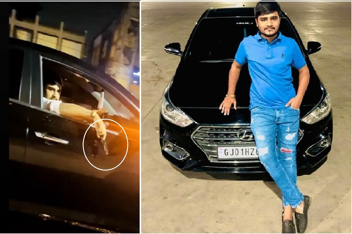 નવીન ઝા, અમદાવાદઃ શહેરમાં છેલ્લા 2-4 દિવસમાં ફાયરિંગના (firing) અનેક વીડિયો વાયરલ (video viral) થયા હોવાની ઘટના સામે આવી છે. અને જેમાં ક્યાંક જન્મ દિવસમાં તો કયાંક લગ્નમાં હવામાં ફાયરિંગનો વીડિયો ફરતો થયો છે. આવામાં એક નવો વીડિયો સેટેલાઈટનો સામે આવ્યો છે અને જેમાં એક યુવક ચાલુ કારમાં ફાયરિંગ કરી રહ્યો હોય તેવું સામે આવ્યું હતું. આ મામલે વીડિયો બહાર આવતા ક્રાઈમ બ્રાન્ચ (crime branch) તપાસમાં લાગી ગઈ હતી અને કાર નંબરના આધારે એક યુવકને પકડી પાડ્યો હતો. નવીન ઝા, અમદાવાદઃ શહેરમાં છેલ્લા 2-4 દિવસમાં ફાયરિંગના (firing) અનેક વીડિયો વાયરલ (video viral) થયા હોવાની ઘટના સામે આવી છે. અને જેમાં ક્યાંક જન્મ દિવસમાં તો કયાંક લગ્નમાં હવામાં ફાયરિંગનો વીડિયો ફરતો થયો છે. આવામાં એક નવો વીડિયો સેટેલાઈટનો સામે આવ્યો છે અને જેમાં એક યુવક ચાલુ કારમાં ફાયરિંગ કરી રહ્યો હોય તેવું સામે આવ્યું હતું. આ મામલે વીડિયો બહાર આવતા ક્રાઈમ બ્રાન્ચ (crime branch) તપાસમાં લાગી ગઈ હતી અને કાર નંબરના આધારે એક યુવકને પકડી પાડ્યો હતો.