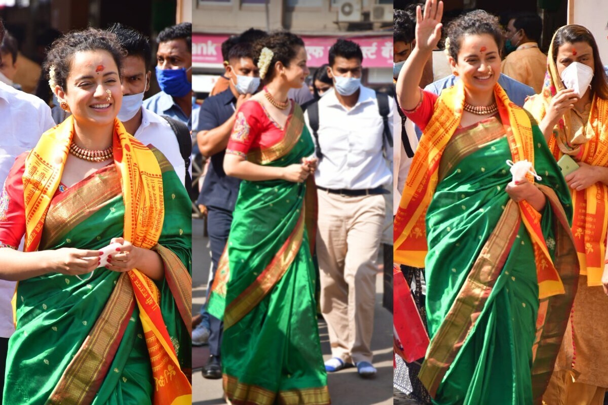બોલિવૂડની પંગા ક્વિન કંગના રનૌટ (Kangana Ranaut) મુંબઇ પહોંચ્યા બાદ શ્રી સિદ્ધિવિનાયક ગણપતિ (Shri Siddhi Vinayak Ganpati)નાં દર્શન માટે પહોંચ્યા હતાં. જ્યાં મરાઠી મુલગી બનેલી નજર આવી હતી. (PHOTO: VIRAL Bhayani) બોલિવૂડની પંગા ક્વિન કંગના રનૌટ (Kangana Ranaut) મુંબઇ પહોંચ્યા બાદ શ્રી સિદ્ધિવિનાયક ગણપતિ (Shri Siddhi Vinayak Ganpati)નાં દર્શન માટે પહોંચ્યા હતાં. જ્યાં મરાઠી મુલગી બનેલી નજર આવી હતી. (PHOTO: VIRAL Bhayani)