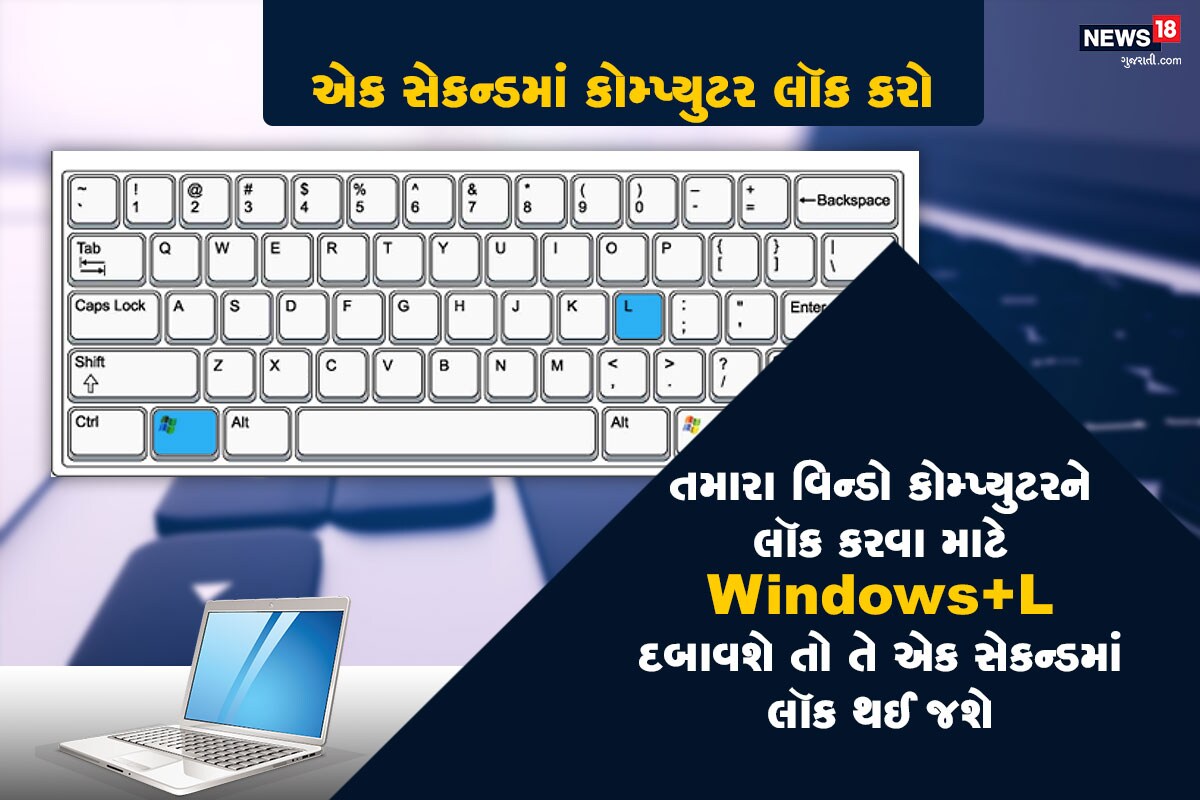 એક સેકન્ડમાં કોમ્પ્યુટર લૉક કરો: તમારા વિન્ડો કોમ્પ્યુટરને લૉક કરવા માટે Windows+L દબાવશે તો તે એક સેકન્ડમાં લૉક થઈ જશે. એક સેકન્ડમાં કોમ્પ્યુટર લૉક કરો: તમારા વિન્ડો કોમ્પ્યુટરને લૉક કરવા માટે Windows+L દબાવશે તો તે એક સેકન્ડમાં લૉક થઈ જશે.