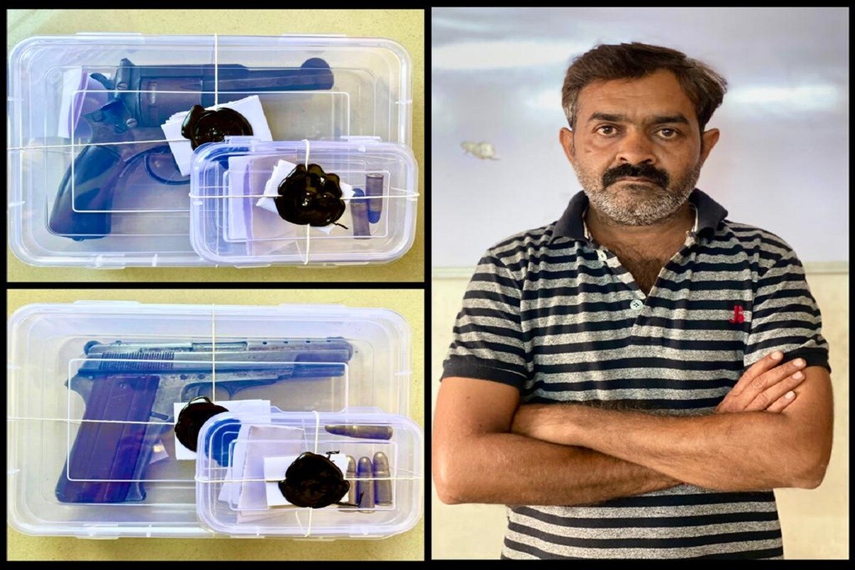 રાજકોટ ક્રાઇમ બ્રાન્ચની ટીમના પીએસઆઇ પી.એમ.ધાખડા અને તેમની ટીમને બાતમી મળી હતી કે, ગુનાહિત પ્રવૃત્તિ સાથે સંકળાયેલો રહીમ ગેર કાયદેસર હથિયાર સાથે શહેર ભરમાં ફરી રહ્યો છે. ત્યારે તેની અંગજડતી કરતા તેની પાસેથી દેશી બનાવટની 1 પીસ્ટલ તથા 3 જીવતા કારતૂસ કબજે કરવામાં આવ્યા છે. આરોપીએ પોતાની પૂછપરછમાં ગેર કાયદે હથિયાર રાખવાનું કારણ પોતે ભૂતકાળમાં અનેક ગુનાહિત પ્રવૃત્તિ સાથે સંકળાયેલો હોઈ જેથી કોઈ હુમલો કરે ત્યારે સ્વ બચાવ તેમજ વળતો પ્રહાર કરી શકાય તેમાટે રાખી હોવાની કેફિયત આપી છે. આરોપી રહીમ વિરૂદ્ધ ભૂતકાળમાં પાંચ જેટલા ગુના નોંધાઈ ચુક્યા છે. તેના વિરૂદ્ધ પાસા હેઠળ પણ કાર્યવાહી કરવામાં આવેલ છે. રાજકોટ ક્રાઇમ બ્રાન્ચની ટીમના પીએસઆઇ પી.એમ.ધાખડા અને તેમની ટીમને બાતમી મળી હતી કે, ગુનાહિત પ્રવૃત્તિ સાથે સંકળાયેલો રહીમ ગેર કાયદેસર હથિયાર સાથે શહેર ભરમાં ફરી રહ્યો છે. ત્યારે તેની અંગજડતી કરતા તેની પાસેથી દેશી બનાવટની 1 પીસ્ટલ તથા 3 જીવતા કારતૂસ કબજે કરવામાં આવ્યા છે. આરોપીએ પોતાની પૂછપરછમાં ગેર કાયદે હથિયાર રાખવાનું કારણ પોતે ભૂતકાળમાં અનેક ગુનાહિત પ્રવૃત્તિ સાથે સંકળાયેલો હોઈ જેથી કોઈ હુમલો કરે ત્યારે સ્વ બચાવ તેમજ વળતો પ્રહાર કરી શકાય તેમાટે રાખી હોવાની કેફિયત આપી છે. આરોપી રહીમ વિરૂદ્ધ ભૂતકાળમાં પાંચ જેટલા ગુના નોંધાઈ ચુક્યા છે. તેના વિરૂદ્ધ પાસા હેઠળ પણ કાર્યવાહી કરવામાં આવેલ છે.
