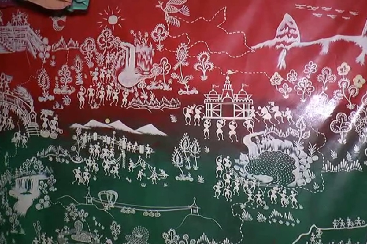 Dang warli painting how to do with rice flour and gum News18 Gujarati