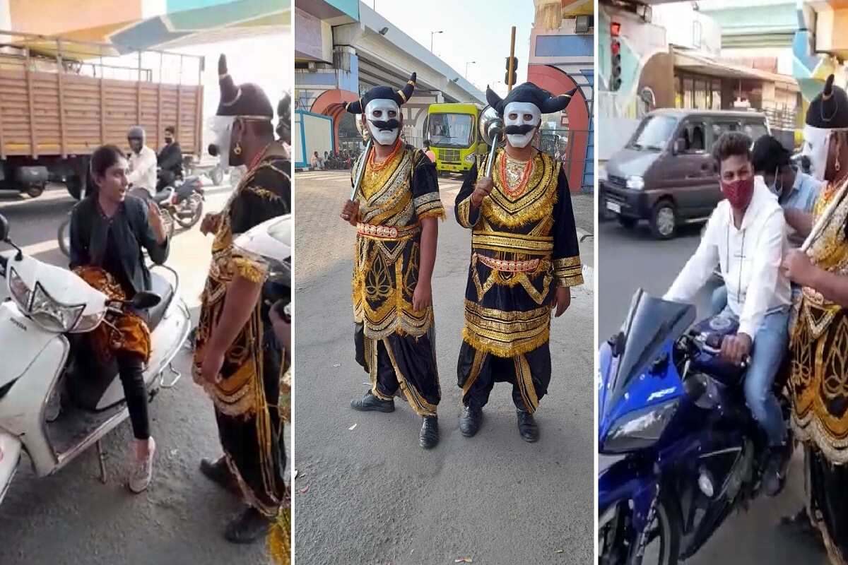 સુરતના રસ્તા પર ઉતર્યા યમરાજ, સમજાવ્યા ટ્રાફિકના નિયમો, લોકોમાં કુતૂહલ