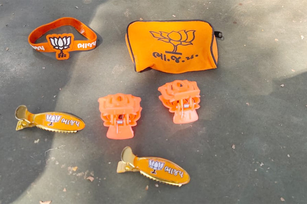 અંકિત પોપટ, રાજકોટ: રાજકોટ મહાનગરપાલિકા (Rajkot municipal corporation) સહિત રાજ્યની 6 મહાનગરપાલિકા માટે ચૂંટણી પ્રચાર પ્રસાર માટે હવે માત્ર ત્રણ દિવસ જ બાકી રહ્યા છે. આગામી 19 તારીખ શુક્રવારના રોજ સાંજે 5:00 વાગ્યાથી પ્રચાર (Election campaign) પડઘમ શાંત થઈ જશે. ત્યારે અંતિમ ત્રણ દિવસોમાં શક્ય એટલા વધુ મતદાતા (Voters)ઓ સુધી પોતાની વાત પહોંચાડવા માટે તમામ રાજકીય પક્ષો એડીચોટીનું જોર લગાવી રહ્યા છે. રાજકોટ શહેર ભાજપ (BJP) દ્વારા જુદા-જુદા વોર્ડમાં મહિલા મતદાતાઓને આકર્ષવા માટે પર્સ, હેર પીન, હેર રિંગ, હેર બટરફ્લાય સહિતની ચીજવસ્તુઓ પ્રચાર-પ્રસાર સમયે આપવામાં આવી રહી છે. અંકિત પોપટ, રાજકોટ: રાજકોટ મહાનગરપાલિકા (Rajkot municipal corporation) સહિત રાજ્યની 6 મહાનગરપાલિકા માટે ચૂંટણી પ્રચાર પ્રસાર માટે હવે માત્ર ત્રણ દિવસ જ બાકી રહ્યા છે. આગામી 19 તારીખ શુક્રવારના રોજ સાંજે 5:00 વાગ્યાથી પ્રચાર (Election campaign) પડઘમ શાંત થઈ જશે. ત્યારે અંતિમ ત્રણ દિવસોમાં શક્ય એટલા વધુ મતદાતા (Voters)ઓ સુધી પોતાની વાત પહોંચાડવા માટે તમામ રાજકીય પક્ષો એડીચોટીનું જોર લગાવી રહ્યા છે. રાજકોટ શહેર ભાજપ (BJP) દ્વારા જુદા-જુદા વોર્ડમાં મહિલા મતદાતાઓને આકર્ષવા માટે પર્સ, હેર પીન, હેર રિંગ, હેર બટરફ્લાય સહિતની ચીજવસ્તુઓ પ્રચાર-પ્રસાર સમયે આપવામાં આવી રહી છે.