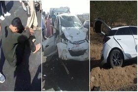 કચ્છઃ ભુજના રુદ્રમાતા પાસે બે કાર સામસામે ધડાકાભેર અથડાઈ, એકનું મોત, 11 ઘાયલ